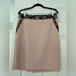 The Limited pencil skirt.  Pink with black lace trim